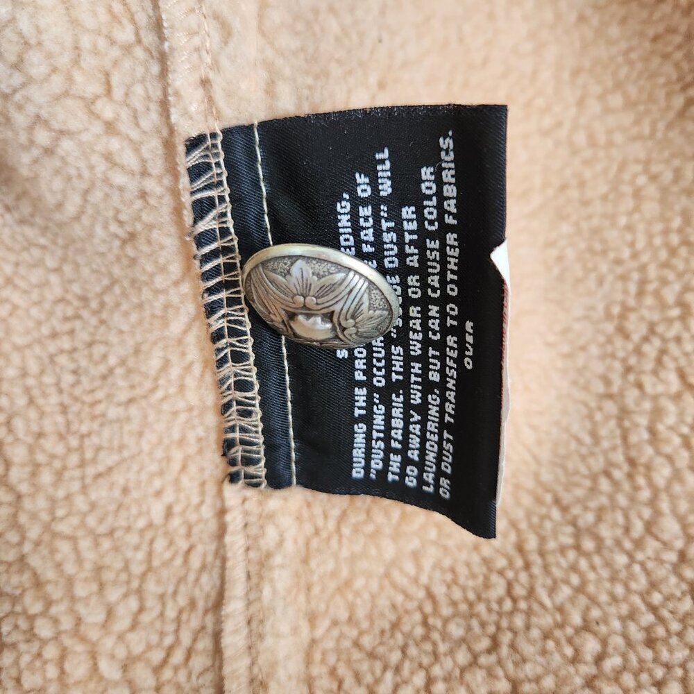 County Clothing Company Faux Suede Short Waist Jacket Coat Sherpa Lined Large  - - Picture 7 of 10